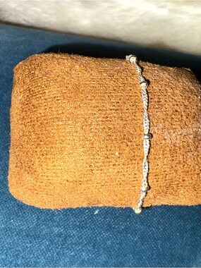 Delicate Silver-Tone Braided Bead Bracelet - Women's Jewelry